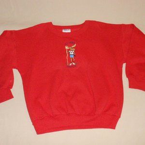 Vintage Boys Ottawa Canada Moose Red Sweatshirt Sz M 8